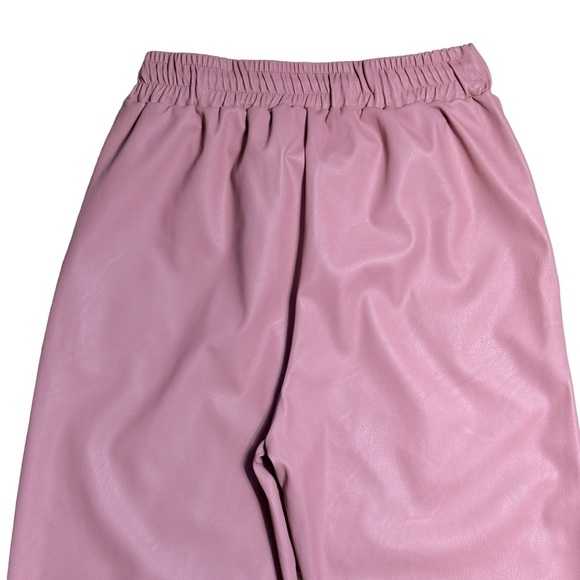 Parisian PU Faux Leather Pink Jogger Style Pants US L - Picture 5 of 7